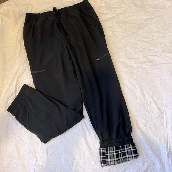 Eddie Bauer Womens Polar Fleece Lined Pull On Pants Black Gray Drawstring 10 - Picture 2 of 16